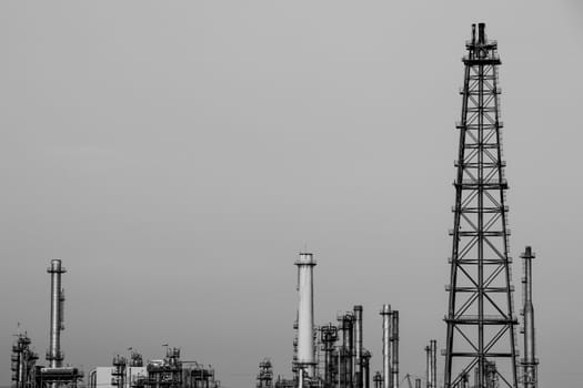 Oil and Gas pipe at industrial in monochrome tone