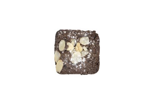 Chocolate walnut brownies isolate top view