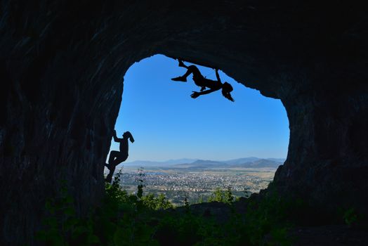 Climb to the cave ceiling