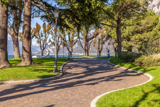 Promenade alongside Lake Como  at Lecco