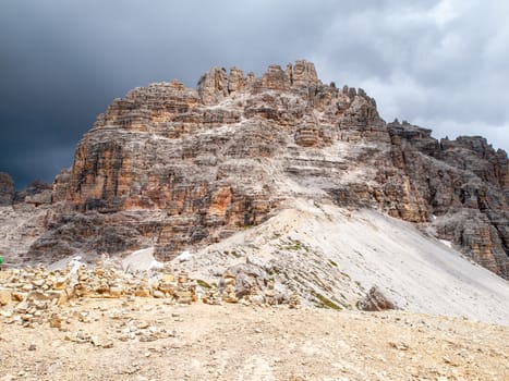 Monte Paterno, aka Paternkogel, near Tre Cime di Lavaredo in Dolomites, Italy.