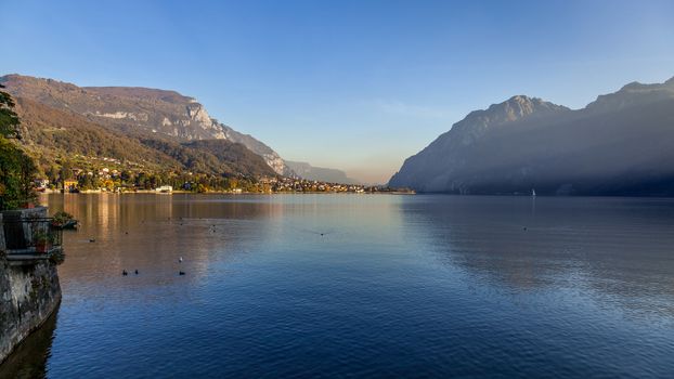 MANDELLO DEL LARIO, LOMBARDY/ITALY - OCTOBER 29 : View of Lake Como from Mandello del Lario Italy on October 29, 2010