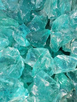 Green quartz stone, glass blocks as background or pattern