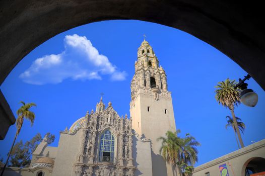 San Diego, California, USA - February 5, 2018 - California Tower overlooking Balboa Park in San Diego, California