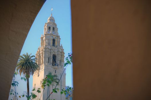 San Diego, California, USA - February 5, 2018 - California Tower overlooking Balboa Park in San Diego, California.