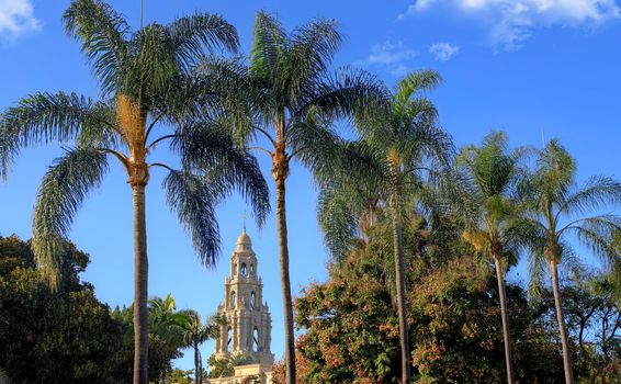 San Diego, California, USA - February 5, 2018 - California Tower overlooking Balboa Park in San Diego, California.