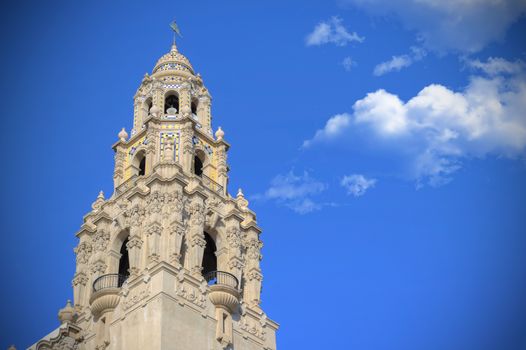 San Diego, California, USA - February 5, 2018 - California Tower overlooking Balboa Park in San Diego, California.