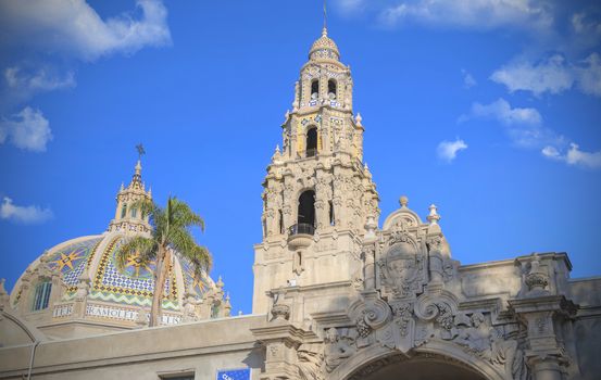 San Diego, California, USA - February 5, 2018 - California Tower overlooking Balboa Park in San Diego, California.