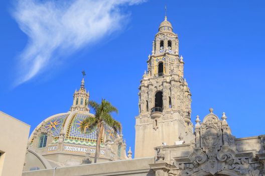 San Diego, California, USA - February 5, 2018 - California Tower overlooking Balboa Park in San Diego, California.