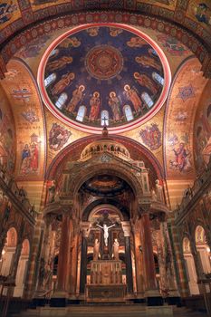 St. Louis, Missouri, USA - August 18, 2017: Sanctuary of the Cathedral Basilica of Saint Louis on Lindell Boulevard in St. Louis, Missouri.