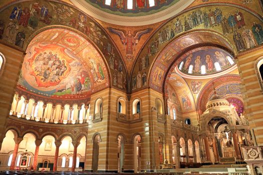 St. Louis, Missouri, USA - August 18, 2017: Sanctuary of the Cathedral Basilica of Saint Louis on Lindell Boulevard in St. Louis, Missouri.