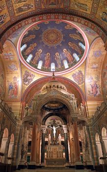 St. Louis, Missouri, USA - August 18, 2017: Sanctuary of the Cathedral Basilica of Saint Louis on Lindell Boulevard in St. Louis, Missouri.