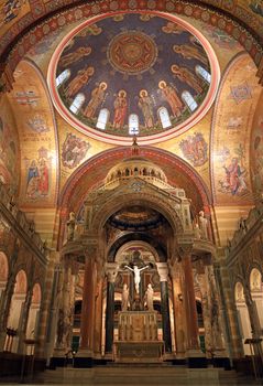 St. Louis, Missouri, USA - August 18, 2017: Sanctuary of the Cathedral Basilica of Saint Louis on Lindell Boulevard in St. Louis, Missouri.