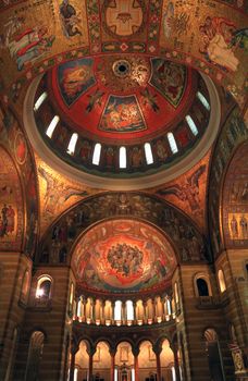 St. Louis, Missouri, USA - August 18, 2017: Sanctuary of the Cathedral Basilica of Saint Louis on Lindell Boulevard in St. Louis, Missouri.