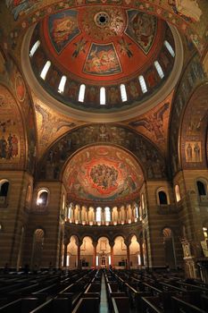 St. Louis, Missouri, USA - August 18, 2017: Sanctuary of the Cathedral Basilica of Saint Louis on Lindell Boulevard in St. Louis, Missouri.