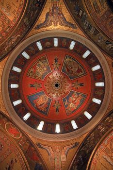 St. Louis, Missouri, USA - August 18, 2017: Sanctuary of the Cathedral Basilica of Saint Louis on Lindell Boulevard in St. Louis, Missouri.