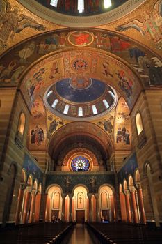 St. Louis, Missouri, USA - August 18, 2017: Sanctuary of the Cathedral Basilica of Saint Louis on Lindell Boulevard in St. Louis, Missouri.