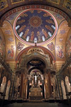 St. Louis, Missouri, USA - August 18, 2017: Sanctuary of the Cathedral Basilica of Saint Louis on Lindell Boulevard in St. Louis, Missouri.