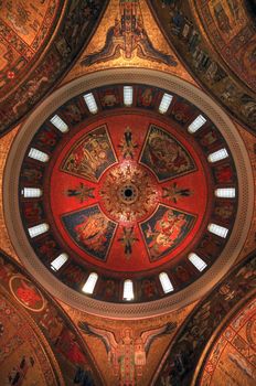 St. Louis, Missouri, USA - August 18, 2017: Sanctuary of the Cathedral Basilica of Saint Louis on Lindell Boulevard in St. Louis, Missouri.