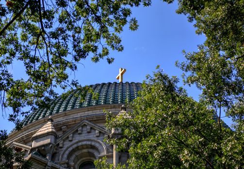 St. Louis, Missouri, USA - August 18, 2017: The Cathedral Basilica of Saint Louis on Lindell Boulevard in St. Louis, Missouri.