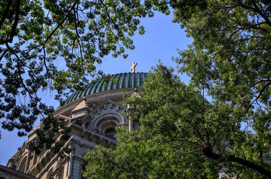 St. Louis, Missouri, USA - August 18, 2017: The Cathedral Basilica of Saint Louis on Lindell Boulevard in St. Louis, Missouri.