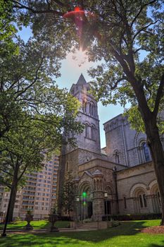 St. Louis, Missouri, USA - August 18, 2017: The Cathedral Basilica of Saint Louis on Lindell Boulevard in St. Louis, Missouri.