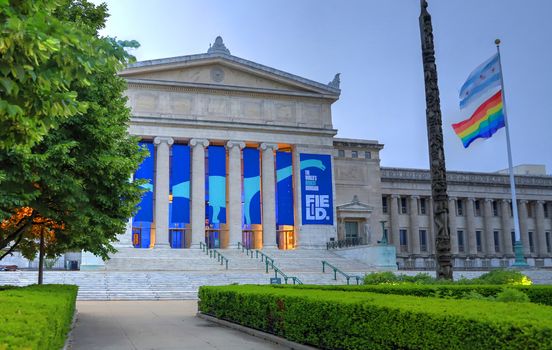 Chicago, Illinois, USA - June 22, 2018: The Field Museum. The natural history museum in Chicago, is one of the largest such museums in the world.