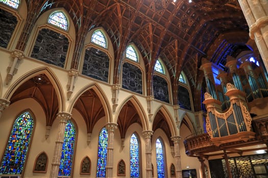 Chicago, Illinois, USA - June 22nd, 2018. The Holy Name Cathedral in Chicago, Illinois. It is the seat of the Archdiocese of Chicago, one of the largest Roman Catholic dioceses in the United States.