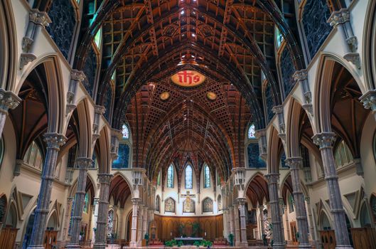 Chicago, Illinois, USA - June 22nd, 2018. The Holy Name Cathedral in Chicago, Illinois. It is the seat of the Archdiocese of Chicago, one of the largest Roman Catholic dioceses in the United States.