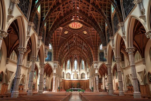 Chicago, Illinois, USA - June 22nd, 2018. The Holy Name Cathedral in Chicago, Illinois. It is the seat of the Archdiocese of Chicago, one of the largest Roman Catholic dioceses in the United States.