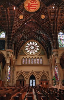 Chicago, Illinois, USA - June 22nd, 2018. The Holy Name Cathedral in Chicago, Illinois. It is the seat of the Archdiocese of Chicago, one of the largest Roman Catholic dioceses in the United States.