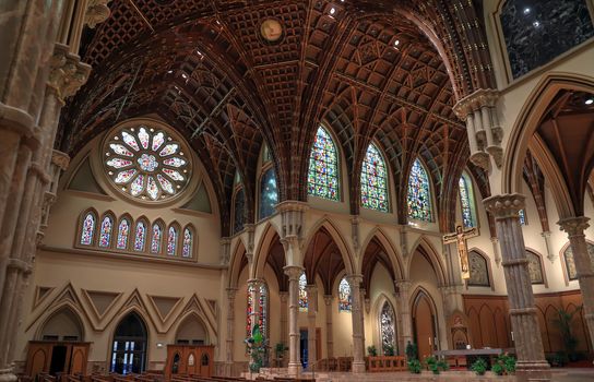 Chicago, Illinois, USA - June 22nd, 2018. The Holy Name Cathedral in Chicago, Illinois. It is the seat of the Archdiocese of Chicago, one of the largest Roman Catholic dioceses in the United States.