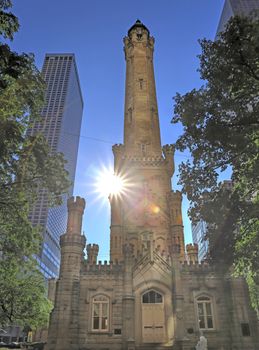 The Chicago Water Tower is a landmark in the Old Chicago Water Tower District.