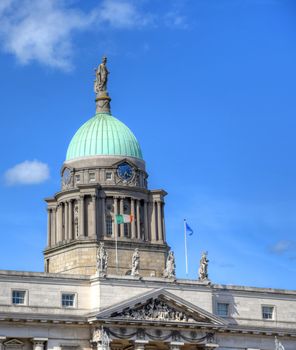 The Custom House across the River Liffey in Dublin, Ireland. 