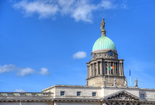 The Custom House across the River Liffey in Dublin, Ireland. 