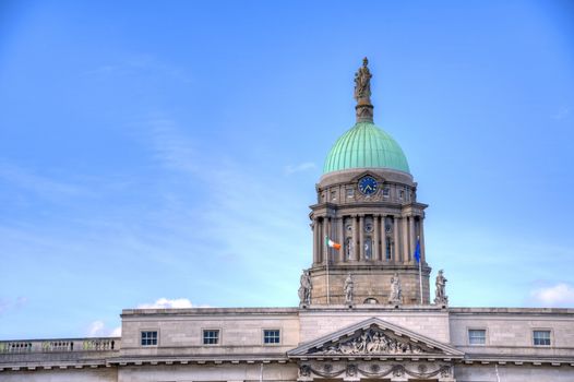 The Custom House across the River Liffey in Dublin, Ireland. 