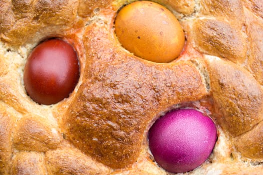 Eggs cooked together with the bread for easter celebrations