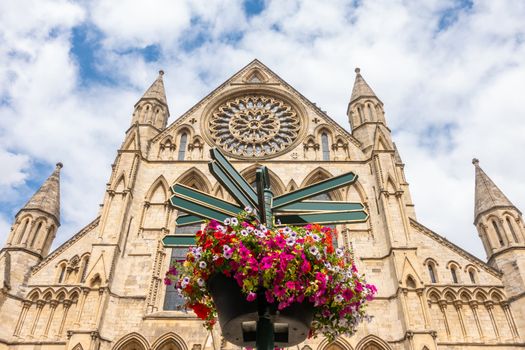 York minster Cathedral with cloudy blue sky, York, England UK.