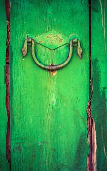 Rustic Background Detail Of A Wooden Door With A Simple Handle