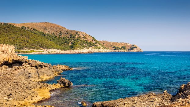 Sea and rocky coast in Mallorca for holidays