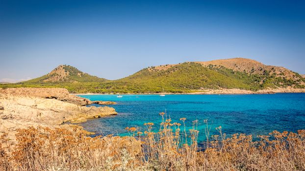 Sea and rocky coast in Mallorca for holidays