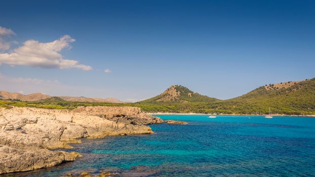 Sea and rocky coast in Mallorca for holidays