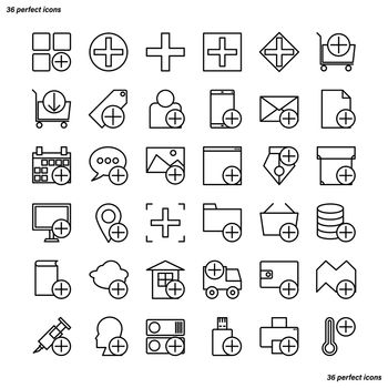 Add Outline Icons perfect pixel. Use for website, template,package, platform. Concept business object design.