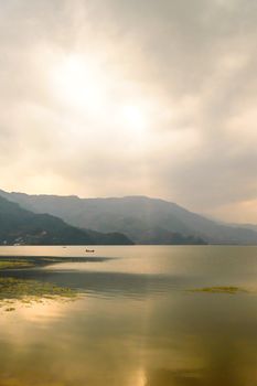 Absolutely wonderful fantastic-marvelous-stunning view captured from the bank of Pokhara Lake, Kathmandu City Nepal.