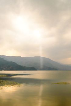 Absolutely wonderful fantastic-marvelous-stunning view captured from the bank of Pokhara Lake, Kathmandu City Nepal.