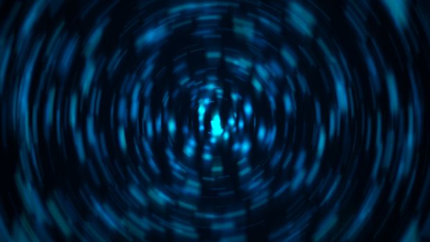 Abstract radial blue background. Blur shiny. 3D rendering