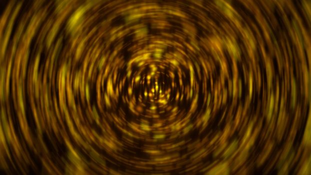 Abstract radial gold background. Shiny light. 3D rendering