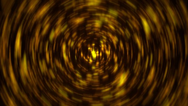 Abstract radial gold background. Shiny light. 3D rendering