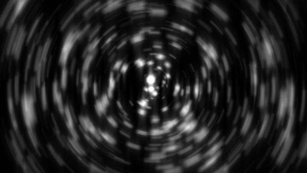 Abstract radial gray particles. Shiny light. 3D rendering