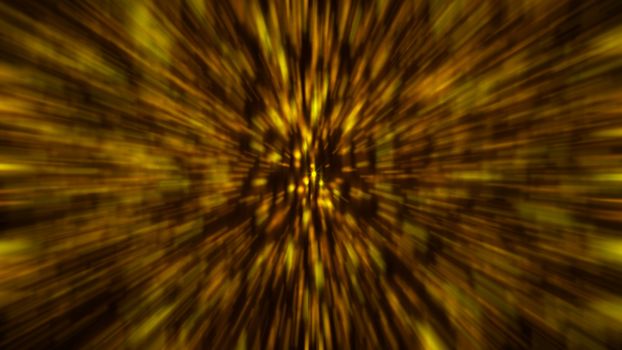 Abstract gold blur background. Zoom bacdrop. 3D rendering